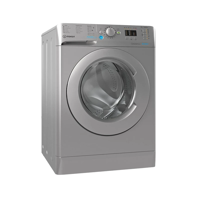 INDESIT Push And Go 8kg 1400rpm Freestanding Washing Machine - Silver