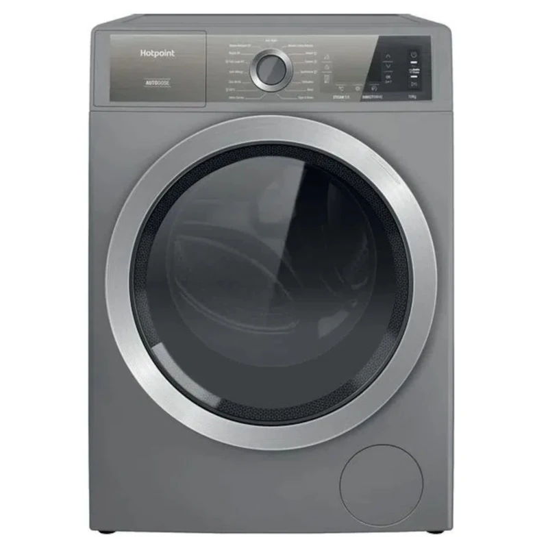 Hotpoint GentlePower H8 W046SB UK Freestanding Washing Machine, 10kg load, 1400rpm, Silver