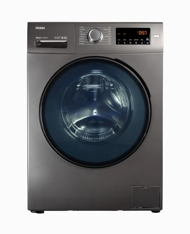 Haier HW90-B1439NS8 Freestanding Washing Machine, 9kg Load, 1400RPM, Graphite