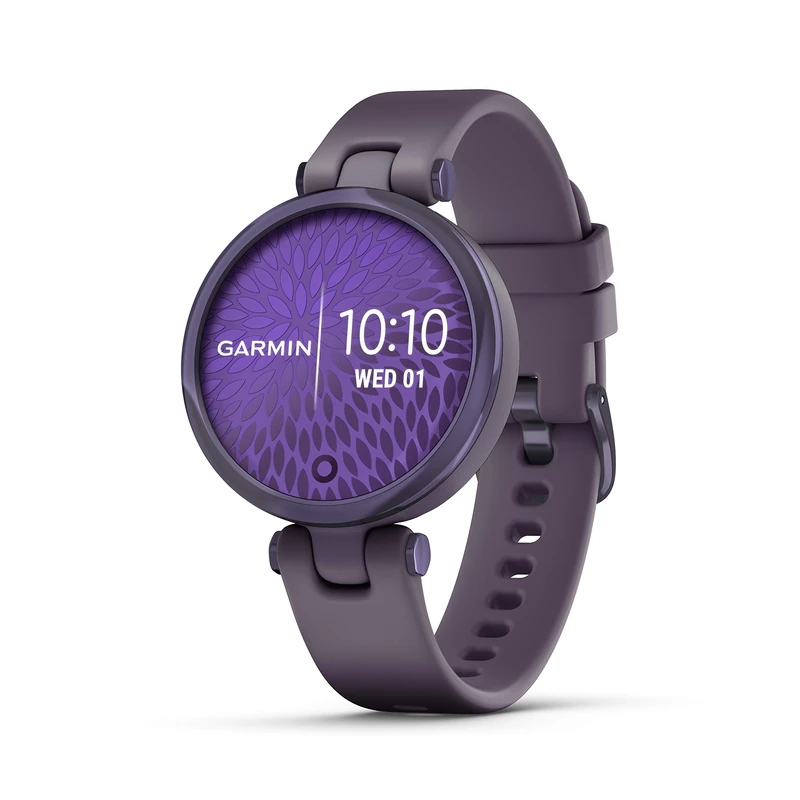 Garmin [ Renewed Lily (35mm), Stylish Small Smartwatch and Fitness Tracker, Sport Edition, Patterned Lens, Bright Touchscreen Display and up to 5 days battery life, Deep Orchid (Renewed)