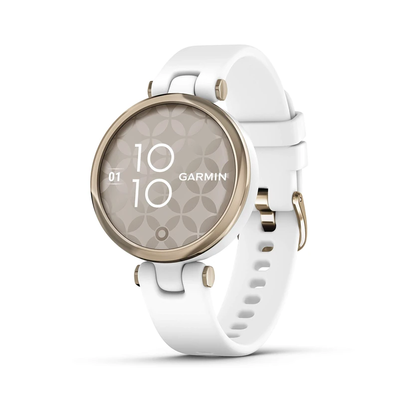 Garmin [ Renewed Lily (35mm), Stylish Small Smartwatch and Fitness Tracker, Sport Edition, Patterned Lens, Bright Touchscreen Display and up to 5 days battery life, White (Renewed)