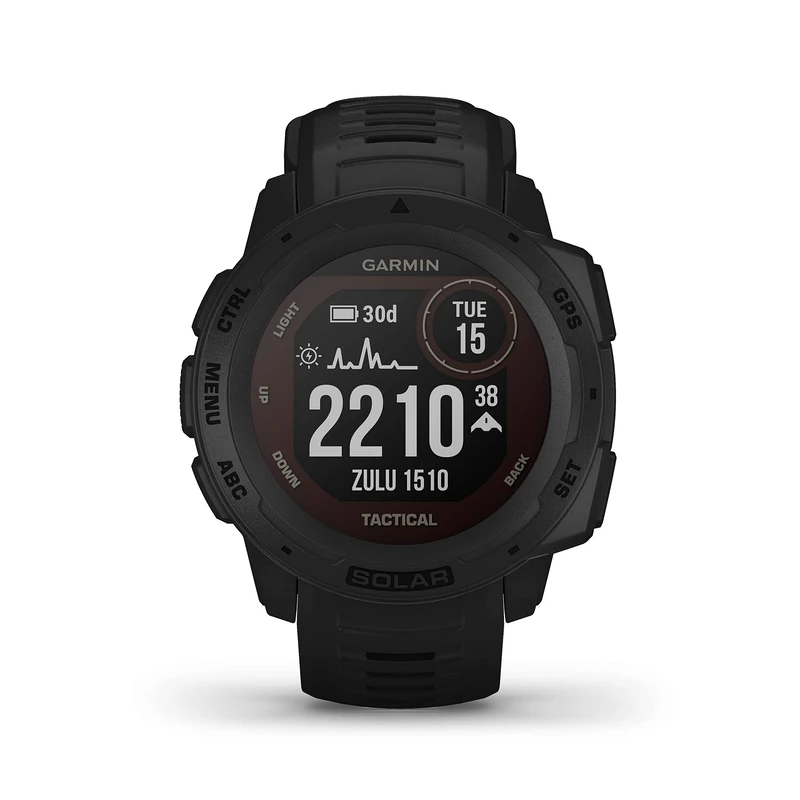Garmin [ Renewed Instinct SOLAR Tactical Edition (45mm), Rugged GPS Smartwatch, Built-in Sports Apps, Solar Charging and Ultratough Design Features, Black (Renewed)