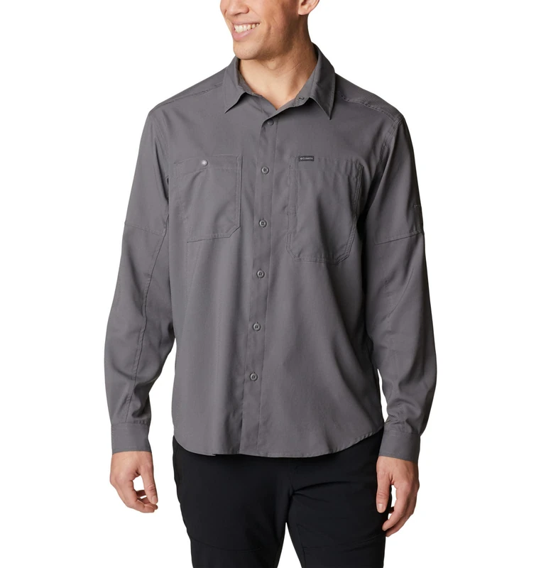 Columbia Men's Silver Ridge Utility Lite Long Sleeve Hiking Shirt, City Grey, Small