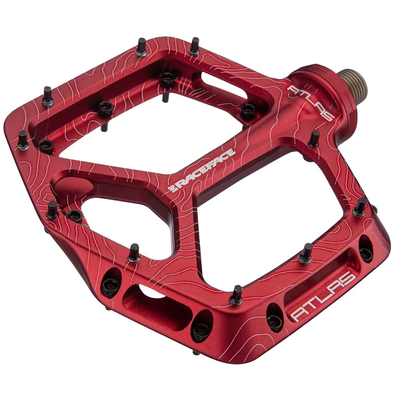 Race Face, Atlas, Platform Pedals, Red, Pair