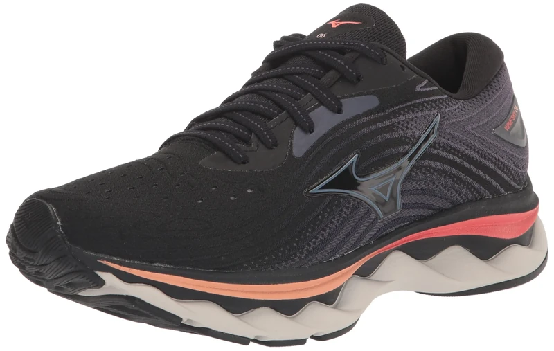 Mizuno Women's Wave Sky 6 Running Shoe, Black-Quicksilver, 7 US