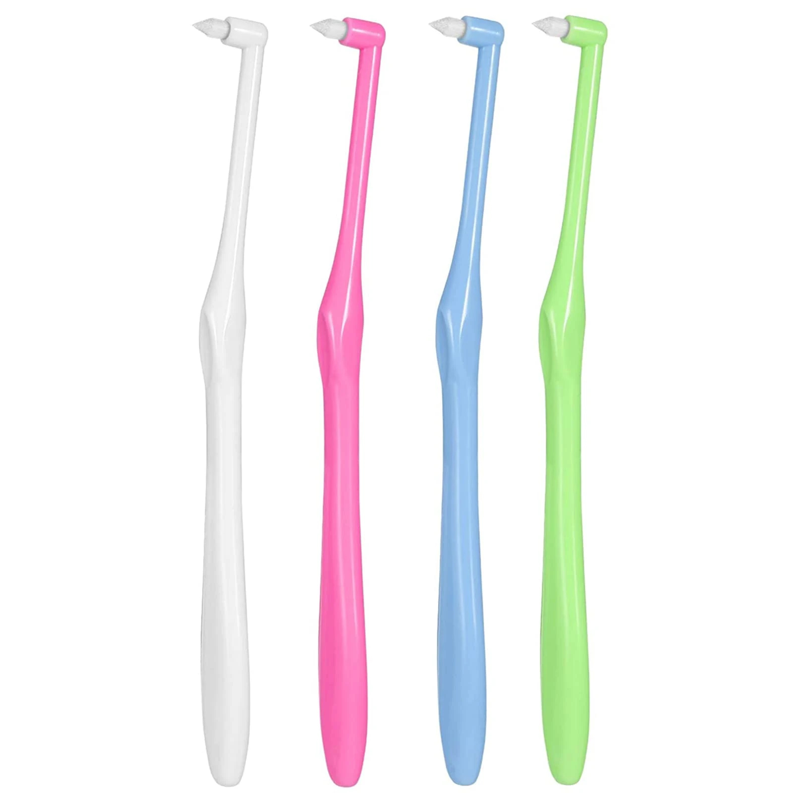 Rnitle Tuft Toothbrush[4 Pack],Tufted Brush,Tuft Tapered, Small Soft Single Tuft Brace Toothbrush Kit for Orthodontic Braces Bridges Line and Detail Cleaning