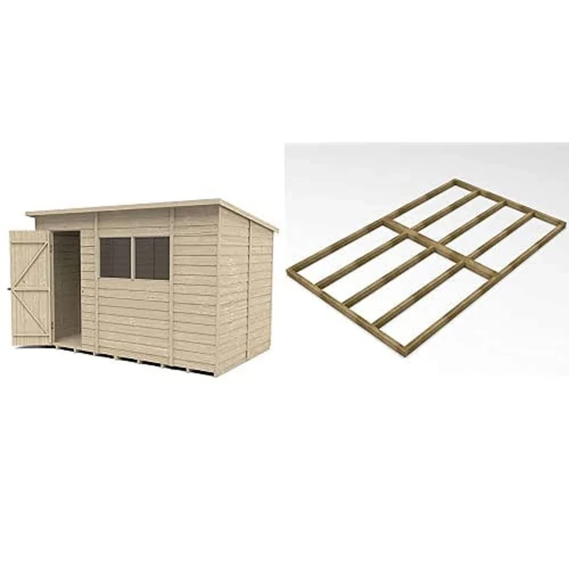 Forest Garden Overlap Pressure Treated 10 x 6 Pent Shed with Forest 10 x 6 Shed Base for Forest Overlap Sheds