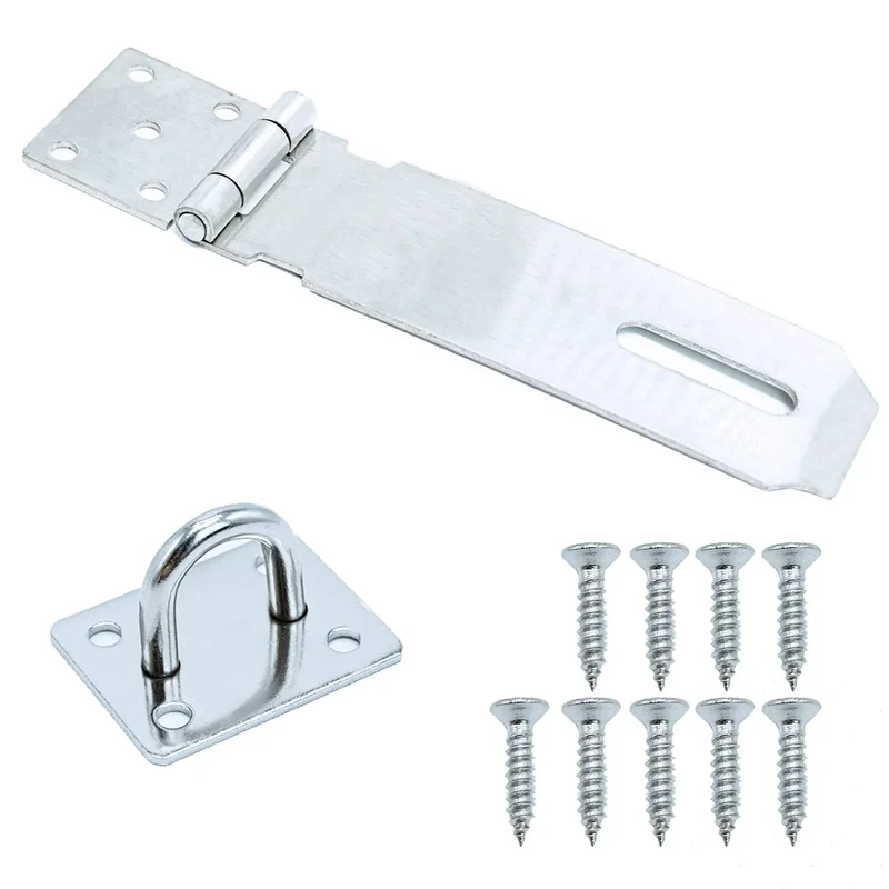 SZXMDKH 5" Door Hasp with Staple - Heavy Duty Gate & Cabinet Lock