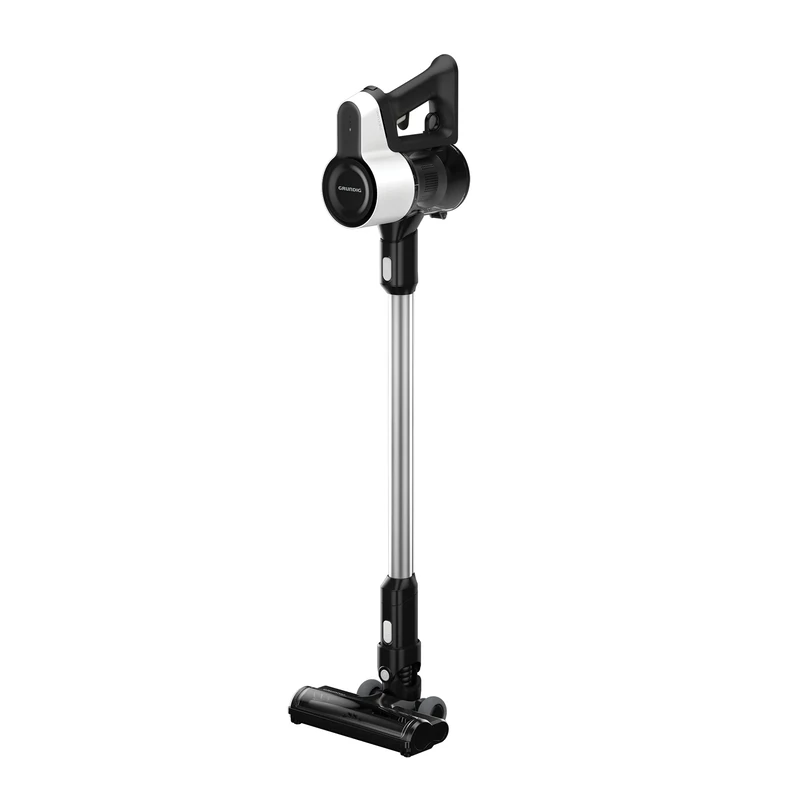 GRUNDIG VCP 4130 2-in-1 Cordless Vacuum Cleaner, 2 Suction Power Levels, 110 Watt Motor, 21.6 Volt Li-ion Battery, 550 ml Dust Capacity, Up to 45 Minutes Operating Time, 80 Decibels, White/Black