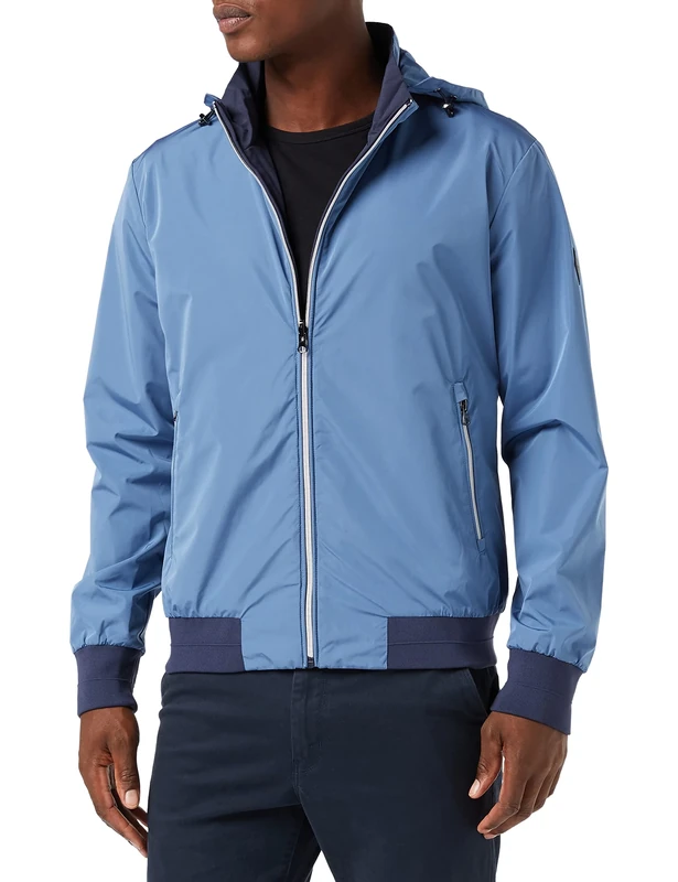 HACKETT LONDON Men's REV Windbreaker Jacket, Blue (Blu Horizon), S