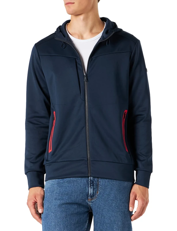 hackett limited Men's HS TECH FZ HDY sweater, 595NAVY, XL