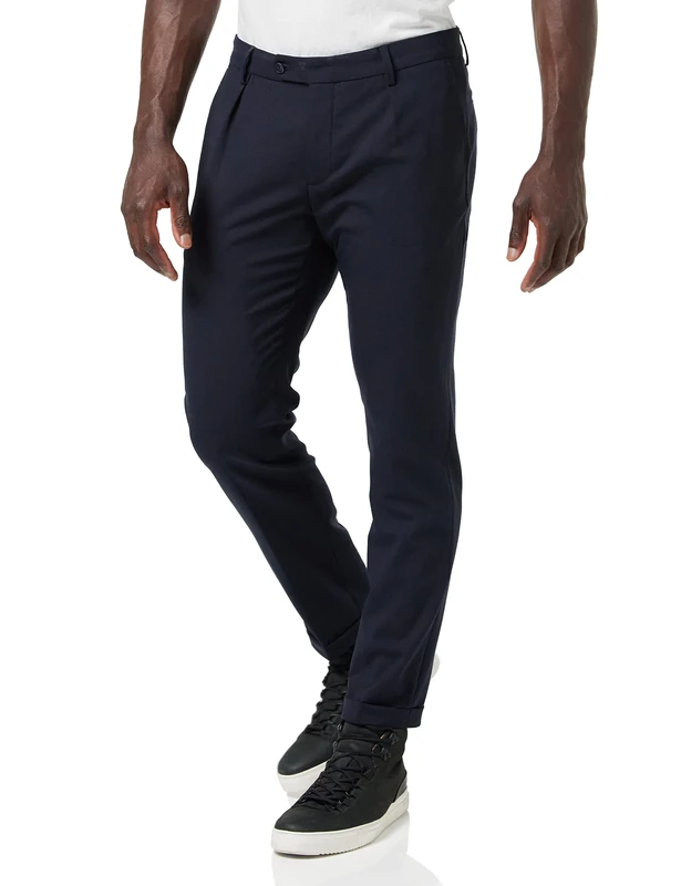 HACKETT LONDON Men's Tropical Wool Chino Casual Pants, 595NAVY, 40W / 32L