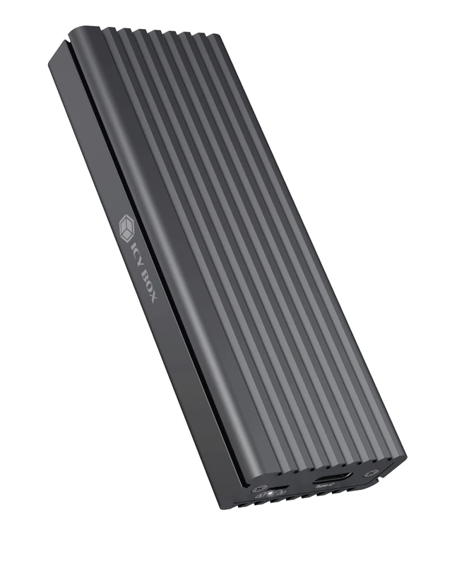 ICY BOX SSD M.2 NVMe Case, USB 3.1 (Gen2, 10 Gbps), Cooling System, USB-C, USB-A, PCIe M-Key, Aluminium, Grey