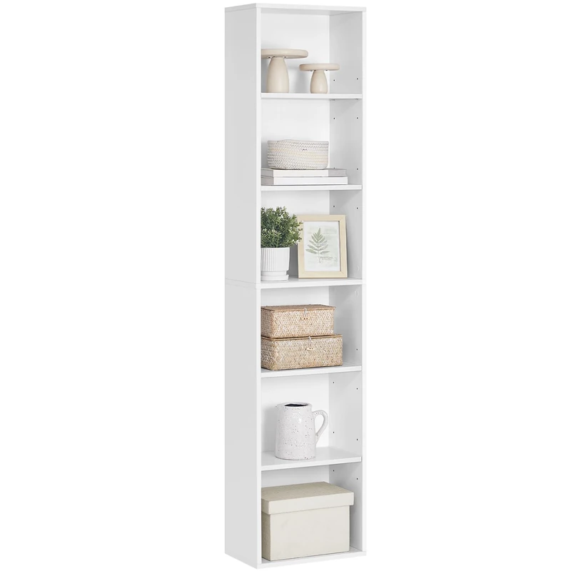 VASAGLE Bookcase, 6-Tier Bookshelf, Open Storage Shelf, Shelving Unit, 24 x 40 x 178.5 cm, for Living Room, Home Office, Dinning Room, Cloud White LBC167T14