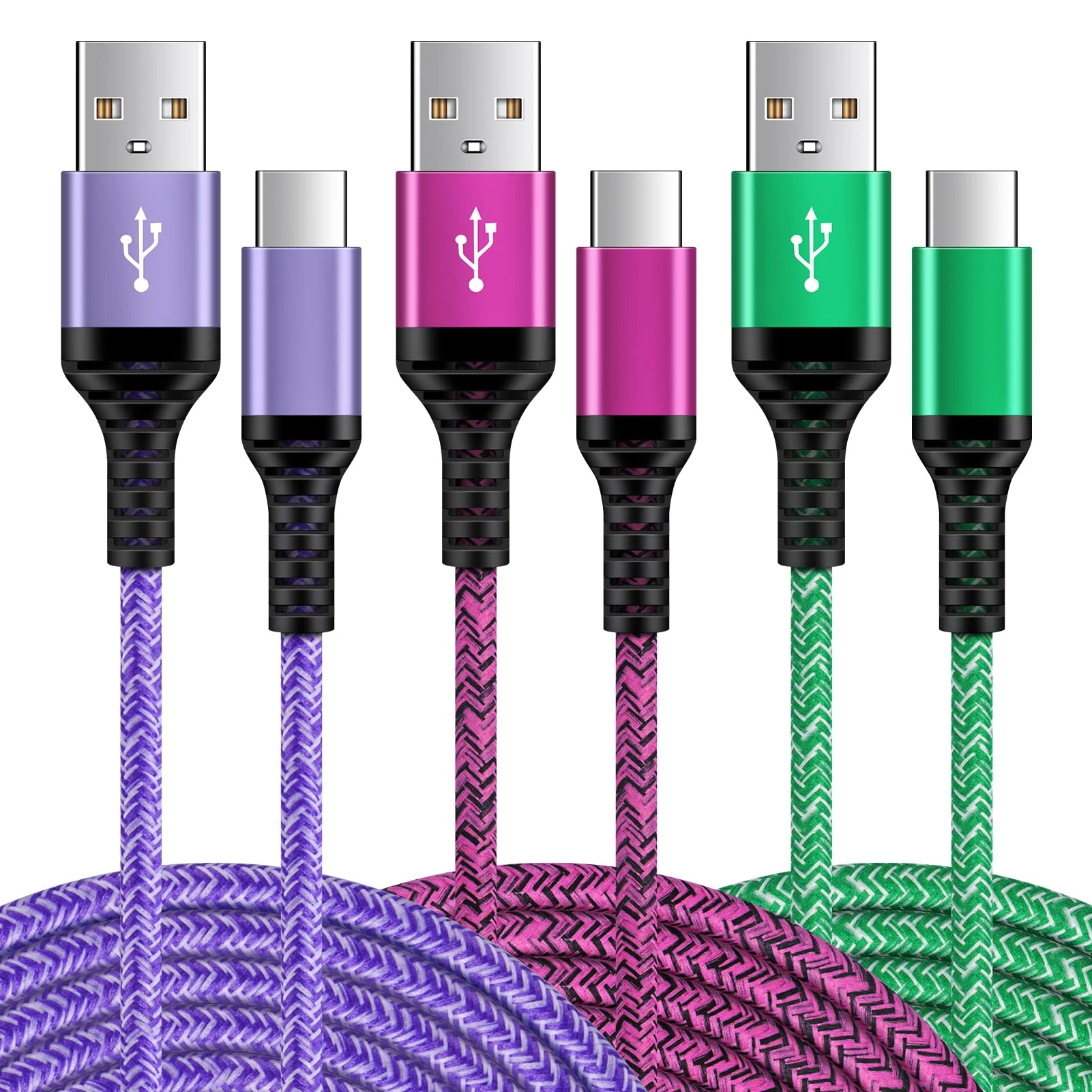 USB C Charger Cable Type C, 6FT 3Pack Type C Samsung Fast Charger Cable, USB C Cable Lead for Samsung Galaxy S25 Ultra S24 S23+ S22 S21 S20 A13 A14 A15 A16 A17 A24 A25 A52 A53 A54 A55 5G, iPhone 16 15
