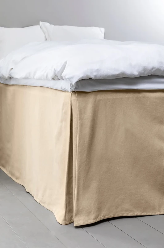 Jotex Colour Bed Skirt Organic Cotton Bed Skirt, Height 60 cm - Beige, 90 x 200 cm