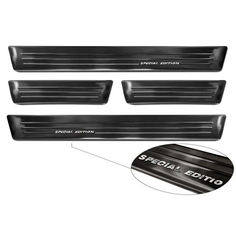 Avisa Black Inox door sill protectors compatible with Renault Arkana 2020- - 'Special Edition' - 4-pieces