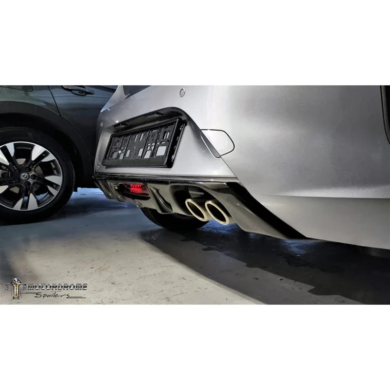 Motordrome Rear bumper skirt (Diffuser) compatible with Opel Corsa F GS-Line 2019- (with double exhaust) (ABS)