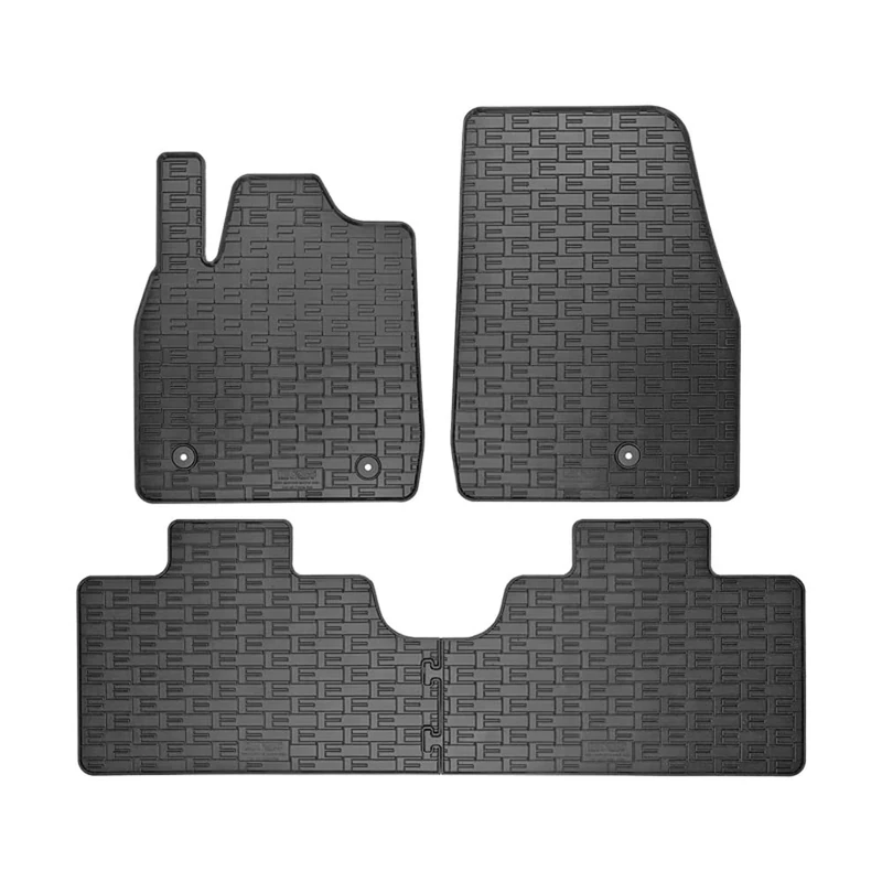 CIKCar Rubber car mats set compatible with Ford Mustang Mach E 2020- (4-pieces + fixing system)