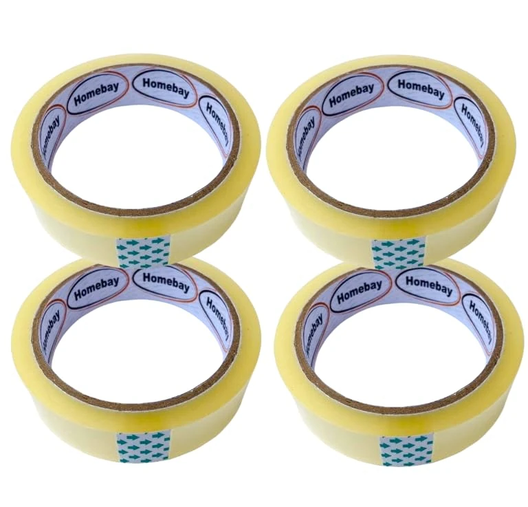 Homebay 4 pack Cellotape Strong Clear Packing Tape Rolls | Extra Long 24mm x 40m | Packaging Sellotape parcel cellotape Heavy Duty, transparent