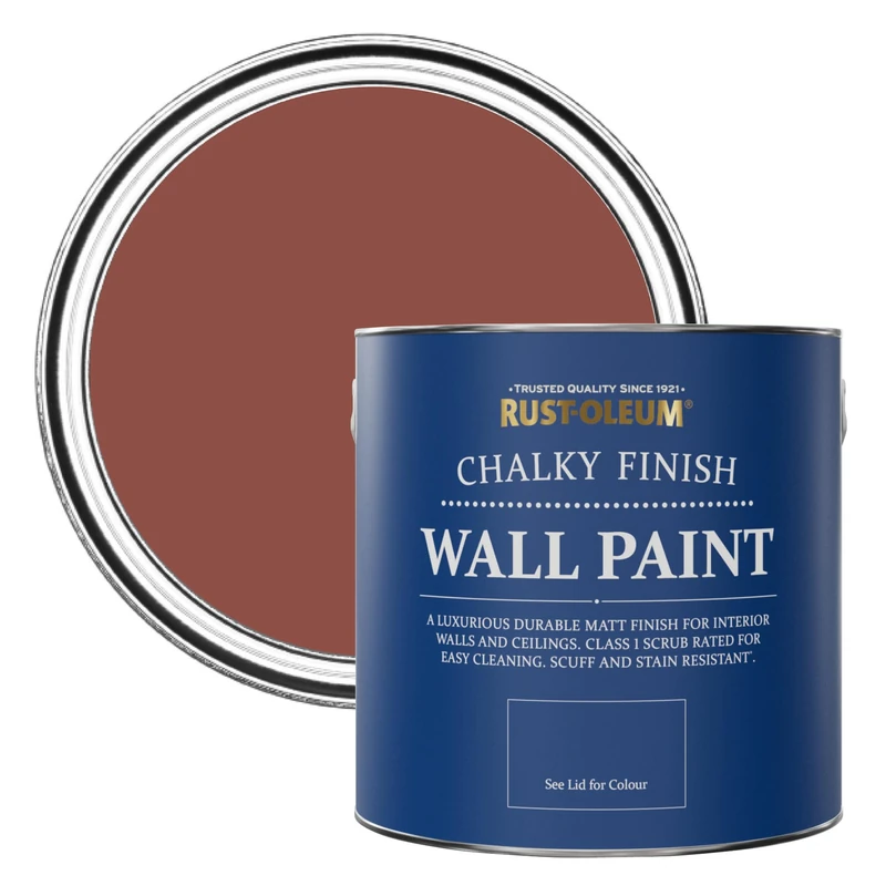 Rust-Oleum Red Matt Emulsion Wall Paint - Fire Brick 2.5L