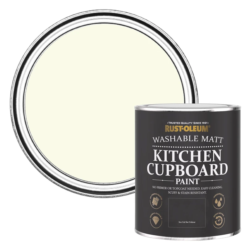 Rust-Oleum Off White Kitchen Cupboard Paint in Matt Finish - Shortbread 750ml