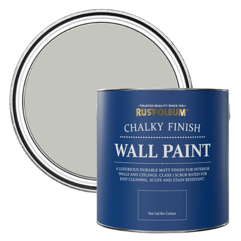 Rust-Oleum Grey Matt Emulsion Wall Paint - Tyne Fog 2.5L - Image 1