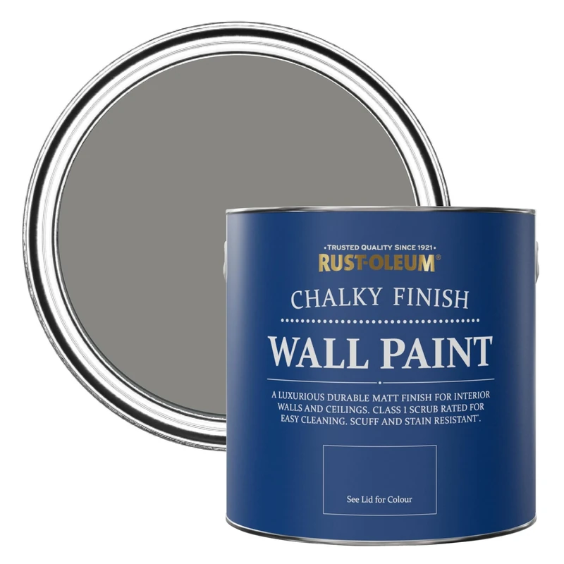 Rust-Oleum Grey Matt Emulsion Wall Paint - Art School 2.5L