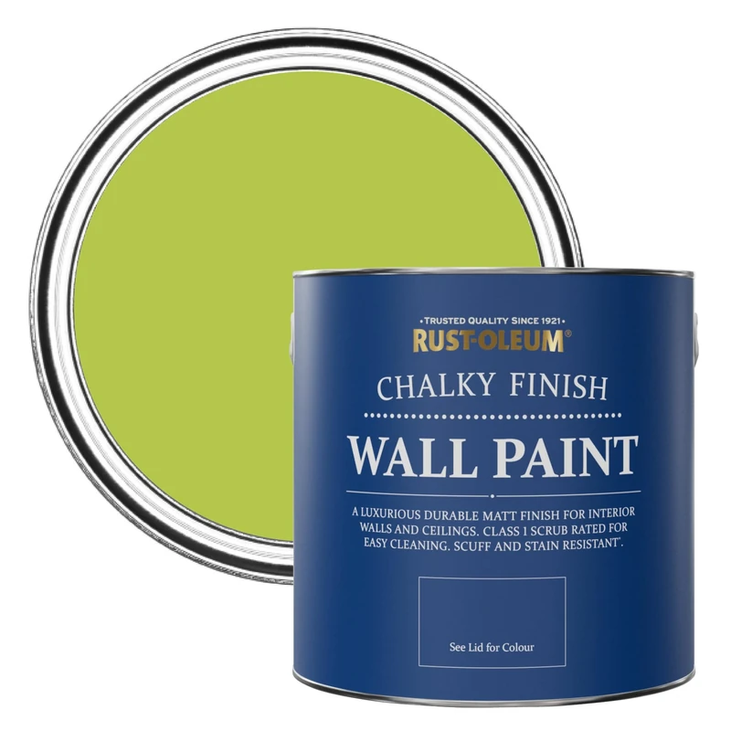 Rust-Oleum Green Wall and Ceiling Paint in a Chalky Matt Finish - Key Lime 2.5L
