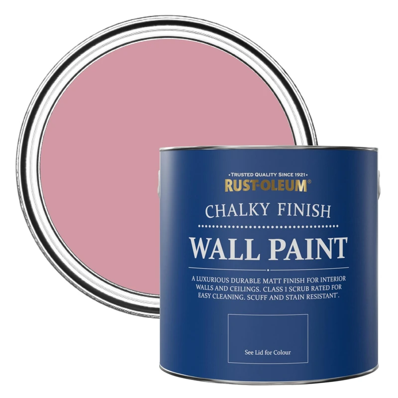 Rust-Oleum Pink Matt Emulsion Wall Paint - Dusky Pink 2.5L