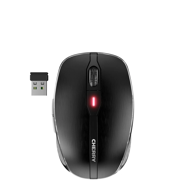 CHERRY MW 8C ADVANCED, Wireless Mouse, Bluetooth or 2.4 GHz RF Connection, 4-Stage Adjustable Resolution up to 3000 Dpi, Rechargeable, Black