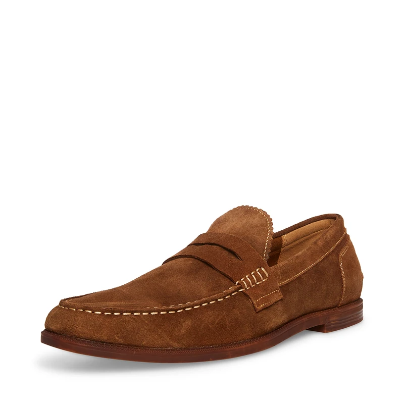 Steve Madden Men's Ramsee Penny Loafer, Tobacco Suede, 11 UK