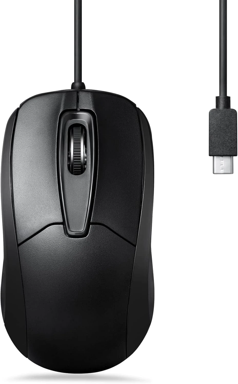 Perixx PERIMICE-209C USB Type C Wired Optical Mouse - 4.9 Ft Cable - 1000 DPI - Black