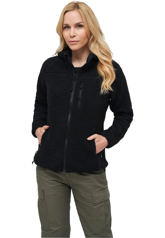 Brandit Women Teddyfleece Jacket Hoode, Color: black, Size: 5XL