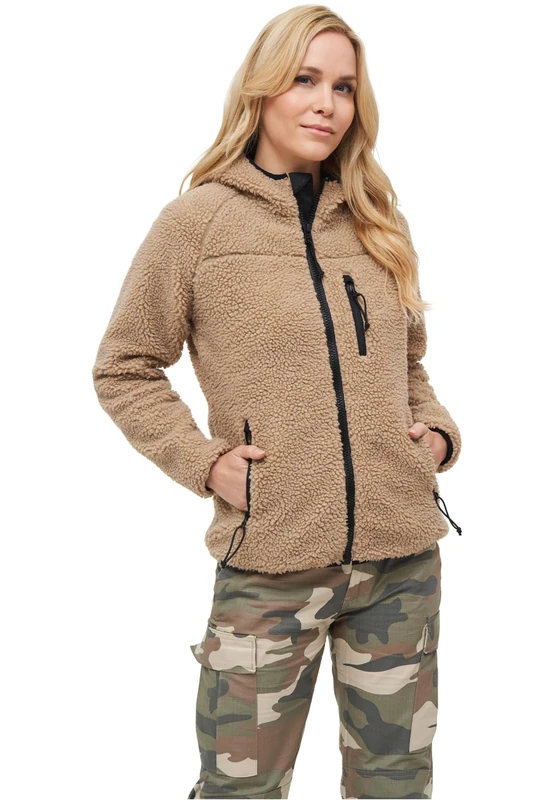 Brandit Women Teddyfleece Jacket Hoode, color: camel, size: M