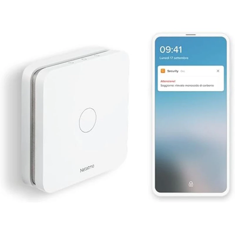 Netatmo - Intelligent Carbon Monoxide Detector, Wi-Fi, 10 Year Lifespan, 85 Db Alarm, Certifications En 50291 E Nf, Nco-It, Usable, White, 10 x 2.3 x 10 390 cm. grams