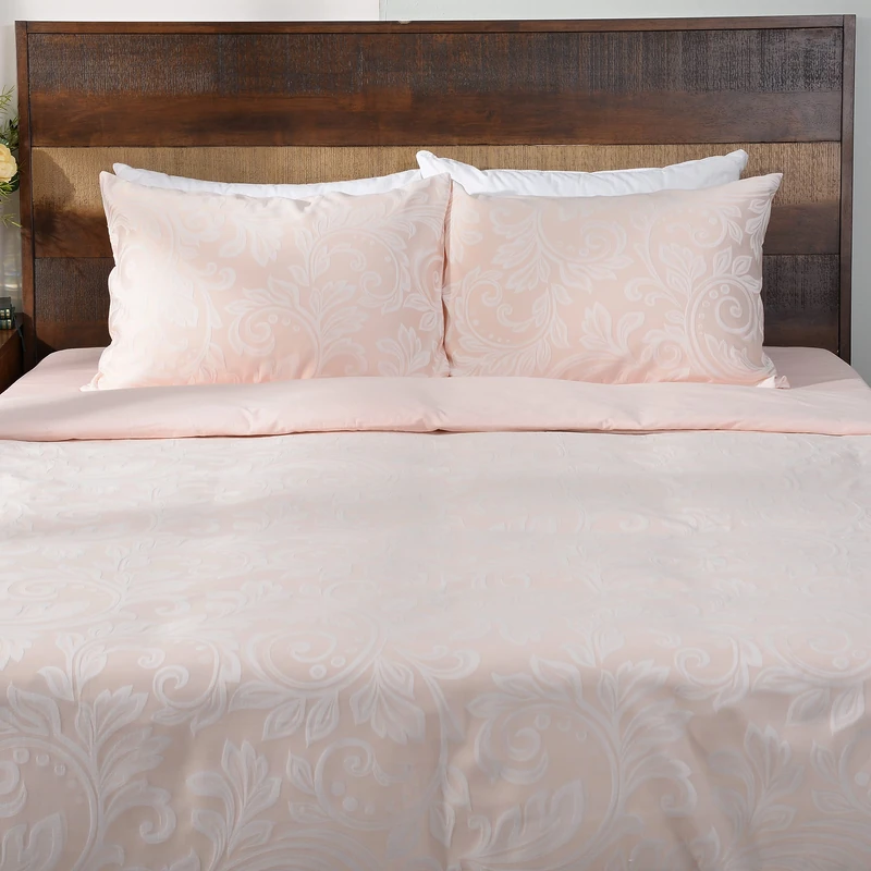 Deco Mex Cotton and Polyester 180TC Jacquard Grey, Pink, 200 x 220 cm