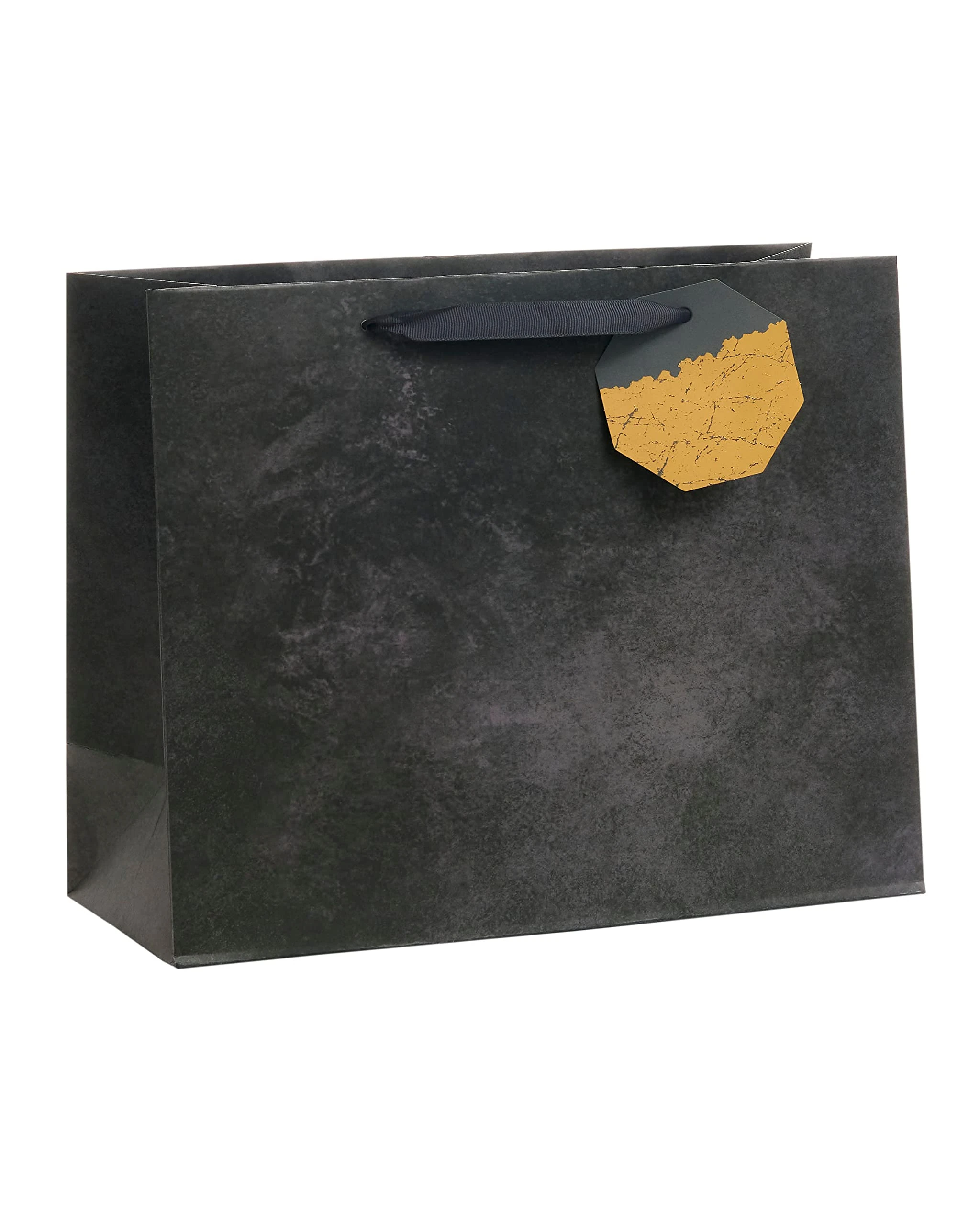 UK Greetings | Large Gift Bag for Him/Her/Friend | Party Bags for Presents | Birthdays/Weddings/Congratulations/Christmas/New Year | Black Design | 33 x 26.7 x 13.7 cm