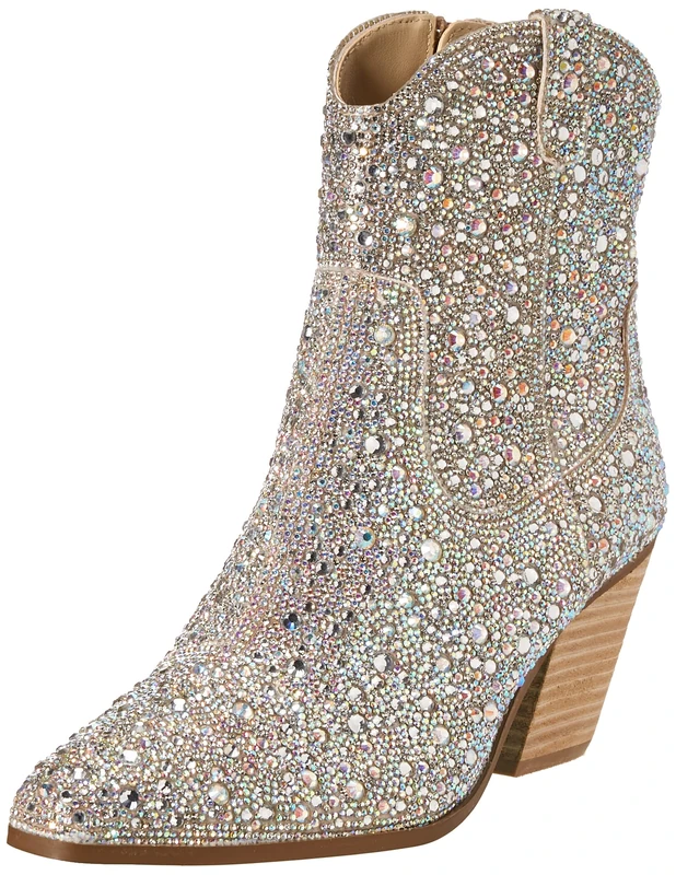 Betsey Johnson Blue Women's SB-Diva Ankle Boot, Rhinestone, 8.5
