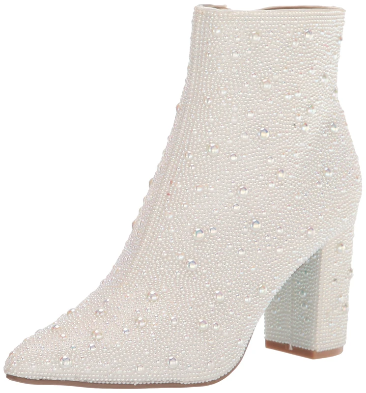 Betsey Johnson Blue Women's Cady Ankle Boot, Pearl, 8.5