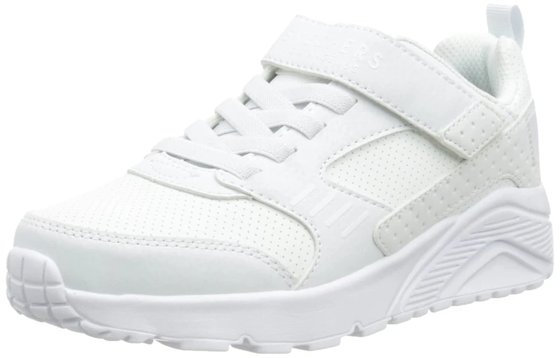 Skechers Boy's Uno Lite - Donex Sneaker, White Synthetic White Trim, 4 UK