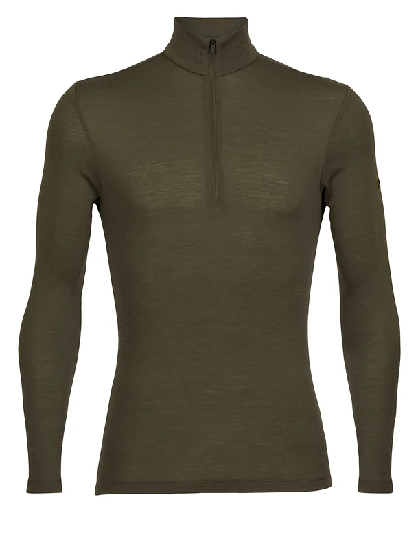 Icebreaker Men's Everyday Half Zip Long Sleeve Top - Zip up Sweatshirt - 100% Merino Wool Base Layer - Loden, M