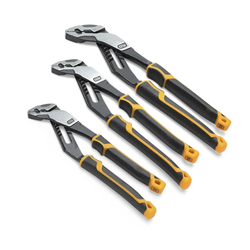 GEARWRENCH 8", 10”, & 12” Pitbull K9 Straight Jaw Dual Material Tongue and Groove Pliers Set - 82205CAZ