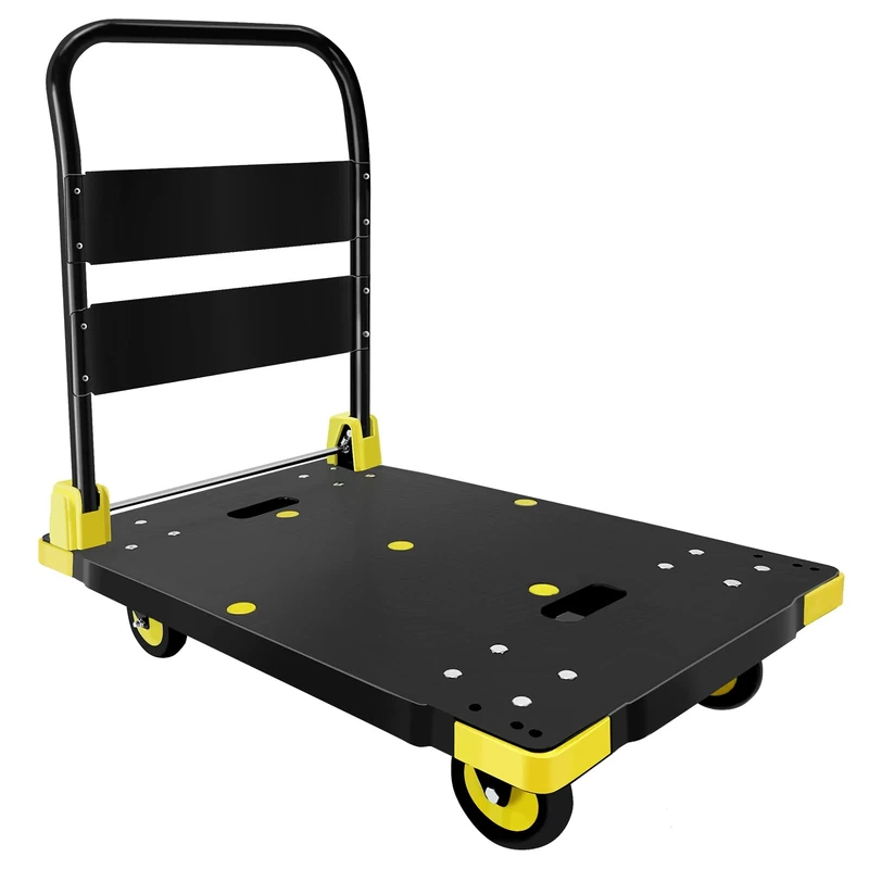 Dolly Cart 1100LB Moving Platform Truck with Wheels, 2022 Upgrade Heavy Duty Foldable Trolley Cart for Hand Moving (Size:36" x 24" x 36"