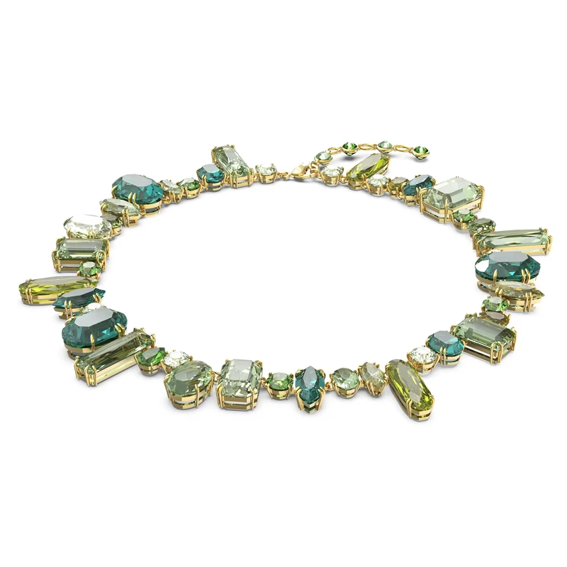 Swarovski Gema Green Crystal Necklace - 36-40.6 cm Gold