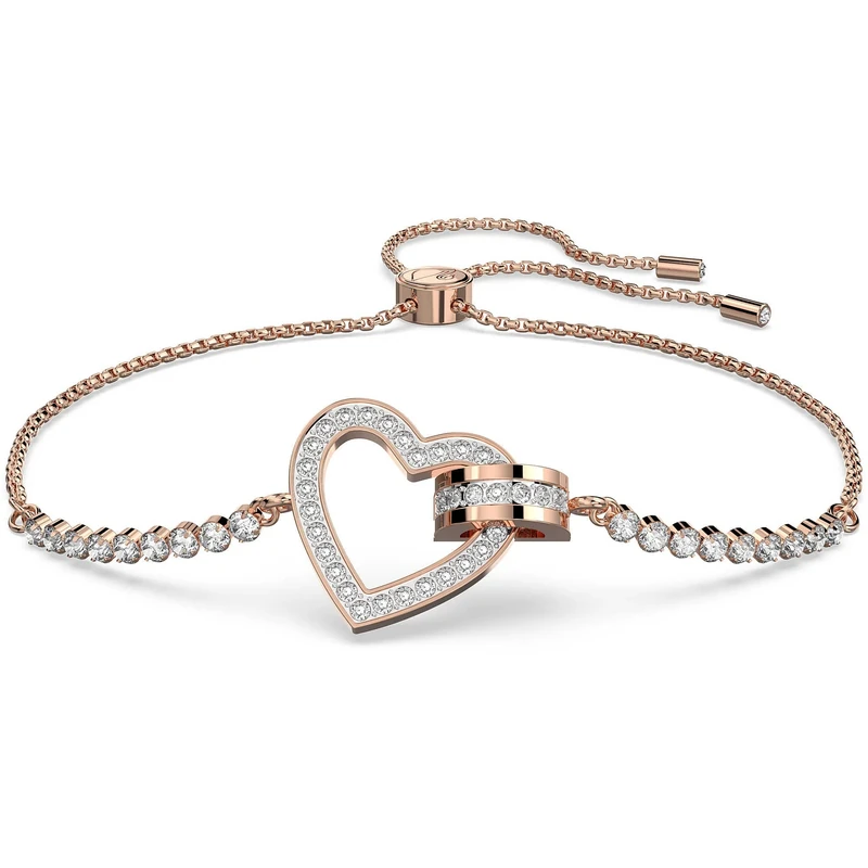 Swarovski Lovely Bracelet, Heart Shaped Bracelet with White Pavé Crystals, from the Lovely Collection