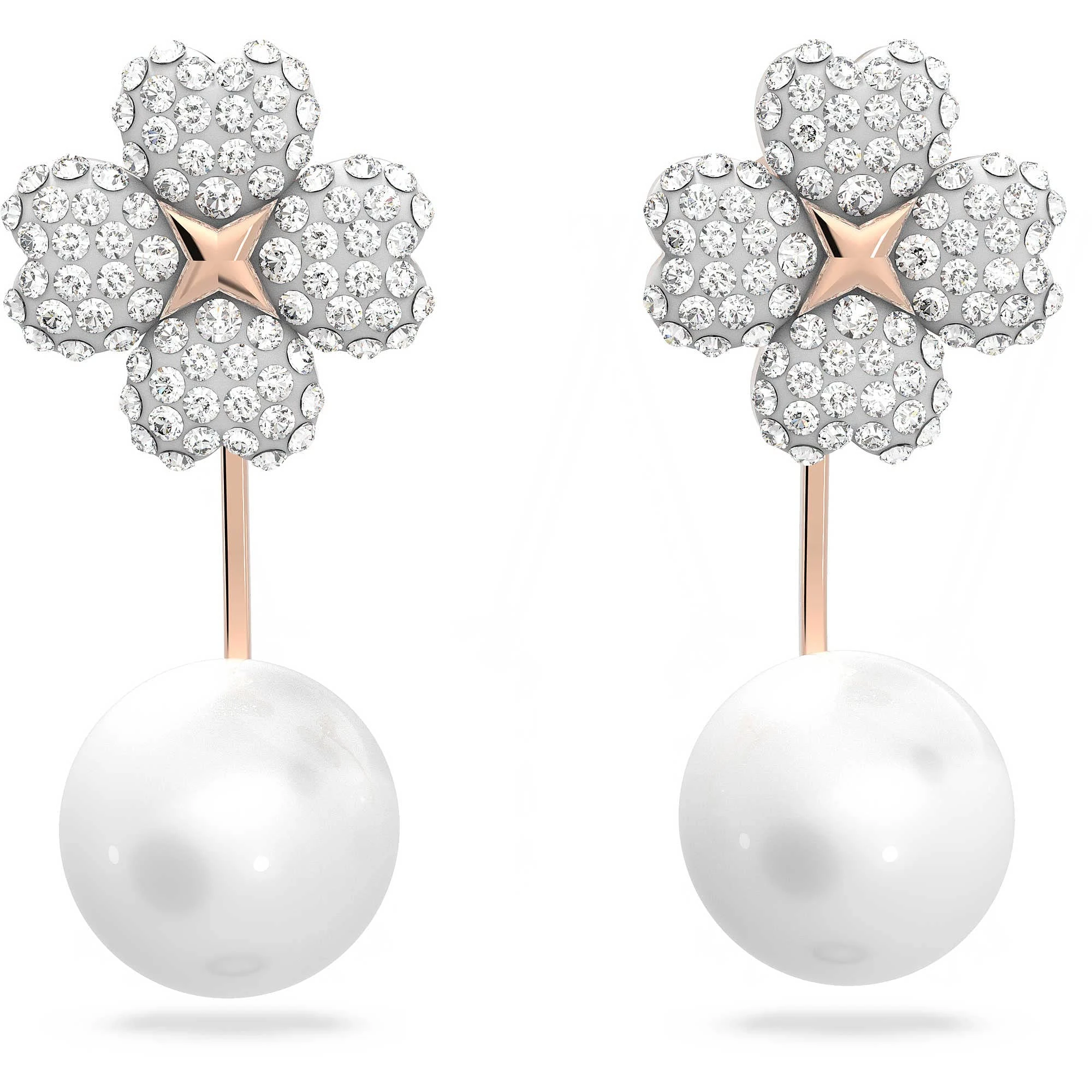 Swarovski womens Earrings, Latisha Earrings, White rose gold, One Size