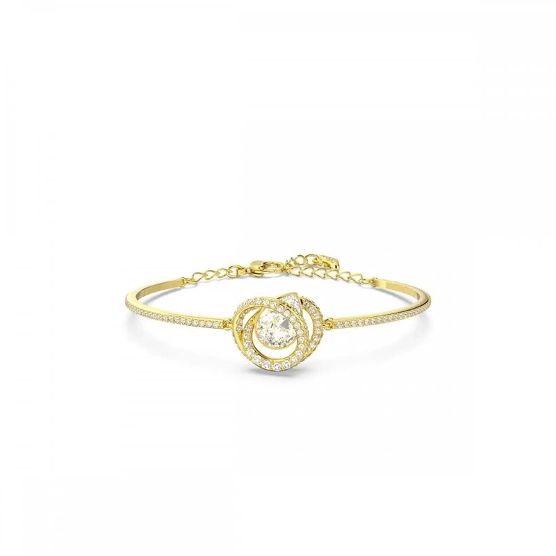 Swarovski Generation Adjustable Bangle, White Crystals, Gold Tone Plated from the Generation Collection