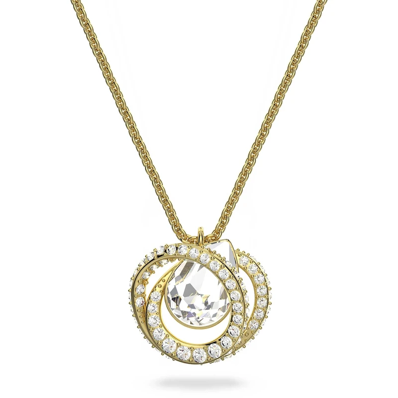 Swarovski unisex-adult Generation Pendant Medium Gold shiny Crystal, Generation Necklace, White gold tone, One Size