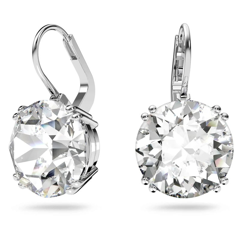 Swarovski Millenia Drop Earrings, Round Cut Clear Crystals in a Rhodium Plated Setting, from the Millenia Collection